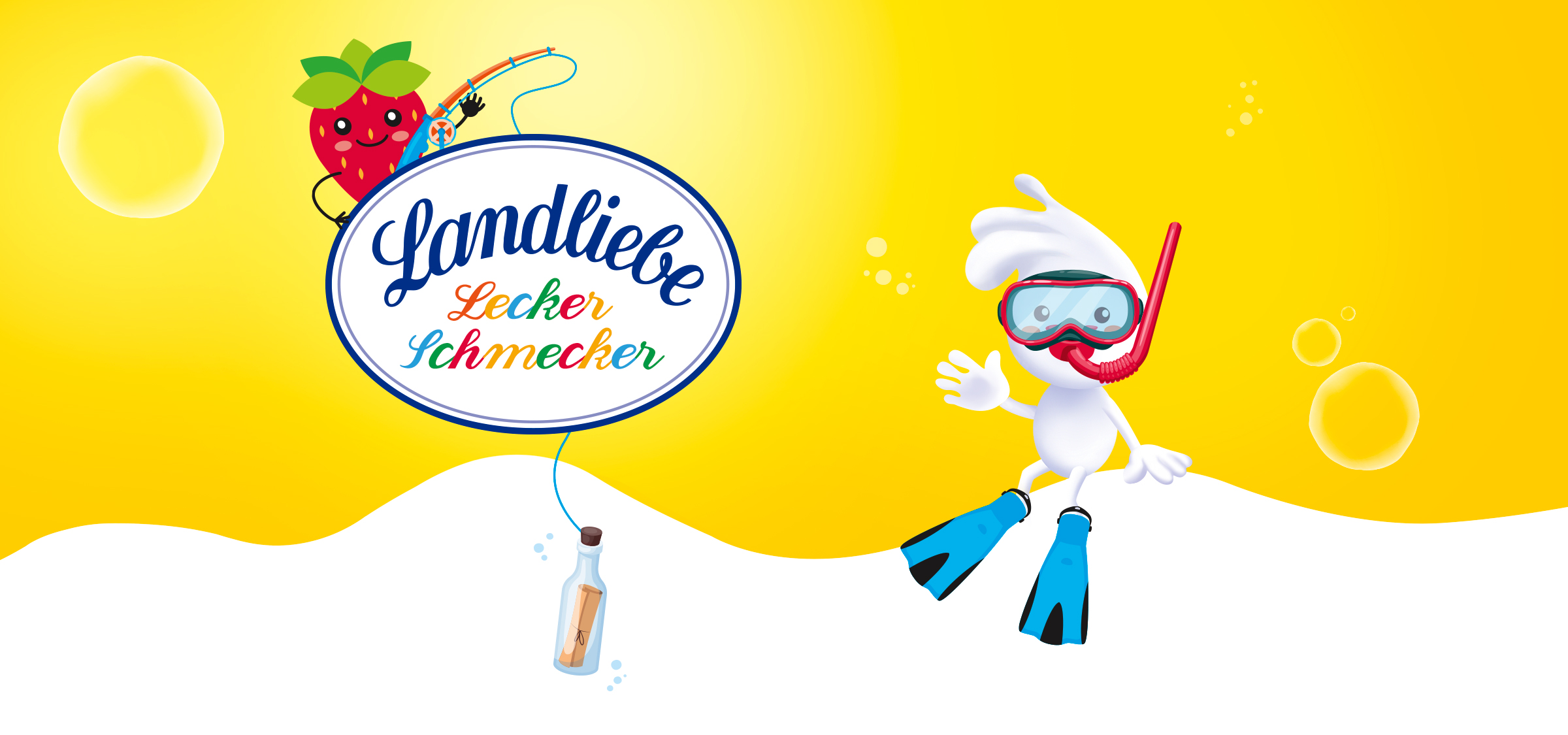 Landliebe Lecker Schmecker. Milchprodukte f�r Kinder. Packaging von adworx.