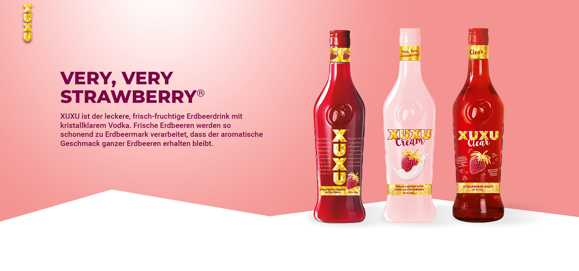 Very, very Strawberry. XUXU Kultgetr�nke. Packaging und Support by adworx.